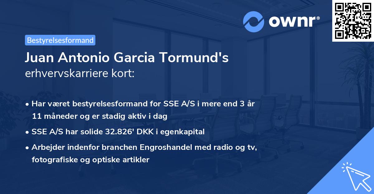 Juan Antonio Garcia Tormund's erhvervskarriere kort