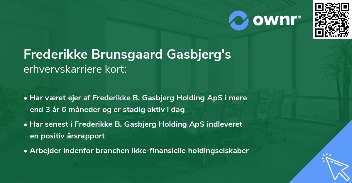 Frederikke Brunsgaard Gasbjerg's erhvervskarriere kort
