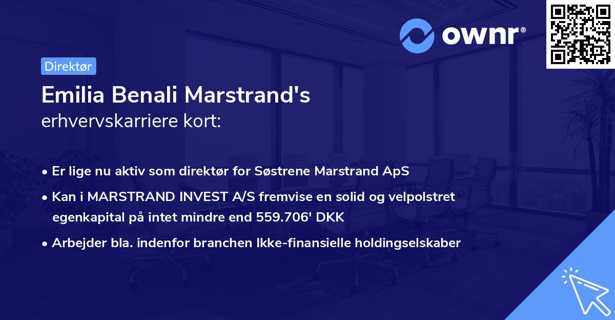 Emilia Benali Marstrand's erhvervskarriere kort