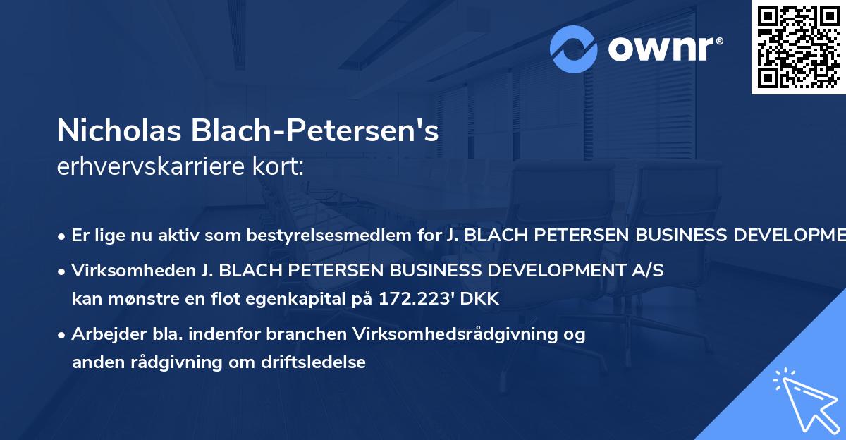 Nicholas Blach-Petersen's erhvervskarriere kort