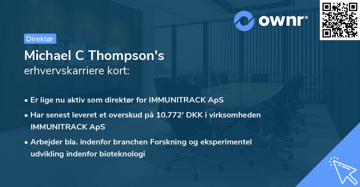 Michael C Thompson's erhvervskarriere kort