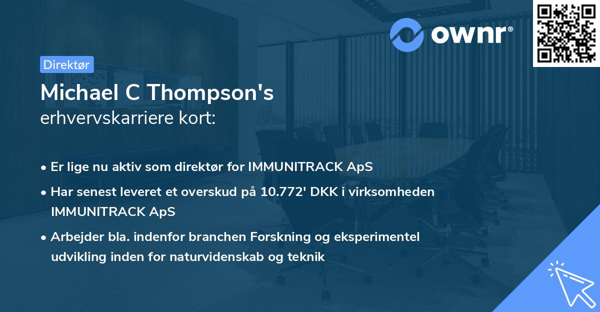 Michael C Thompson's erhvervskarriere kort