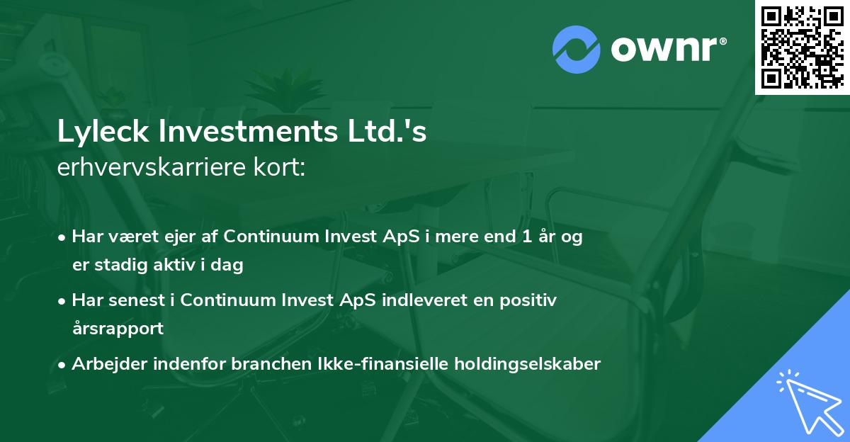 Lyleck Investments Ltd.'s erhvervskarriere kort