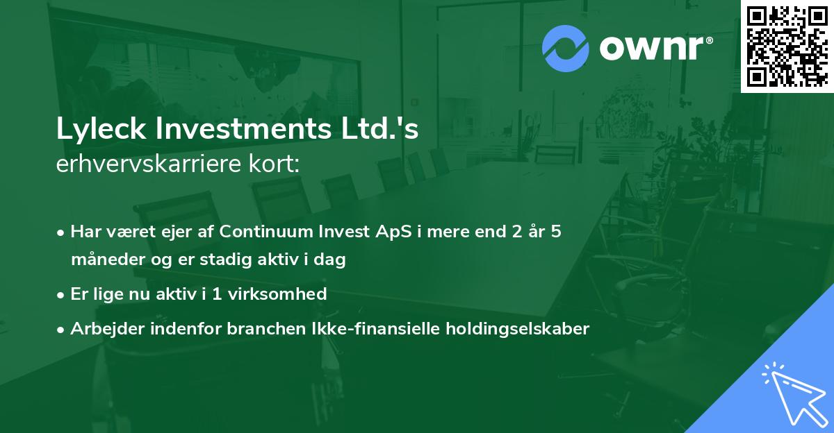 Lyleck Investments Ltd.'s erhvervskarriere kort