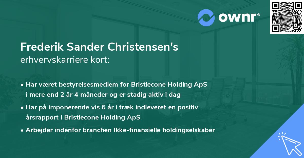 Frederik Sander Christensen's erhvervskarriere kort