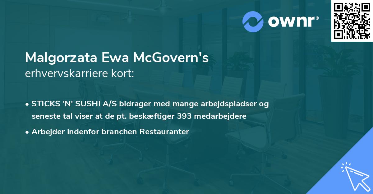 Malgorzata Ewa McGovern's erhvervskarriere kort