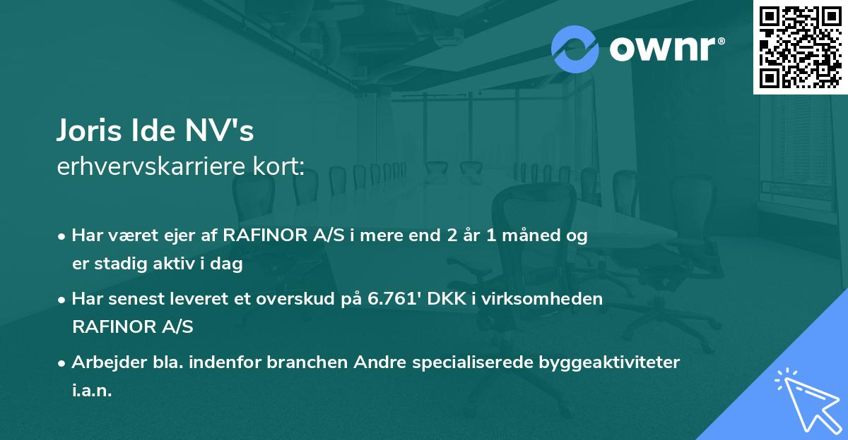 Joris Ide NV's erhvervskarriere kort