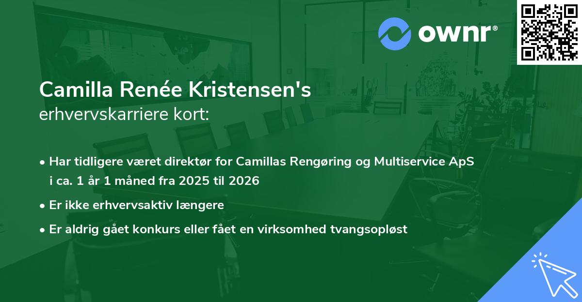 Camilla Renée Kristensen's erhvervskarriere kort