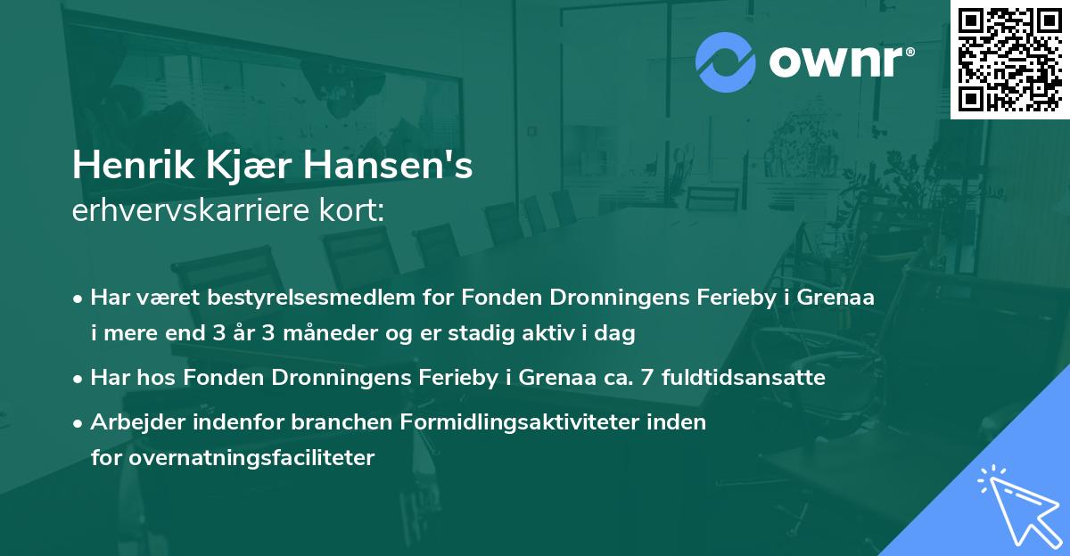Henrik Kjær Hansen's erhvervskarriere kort