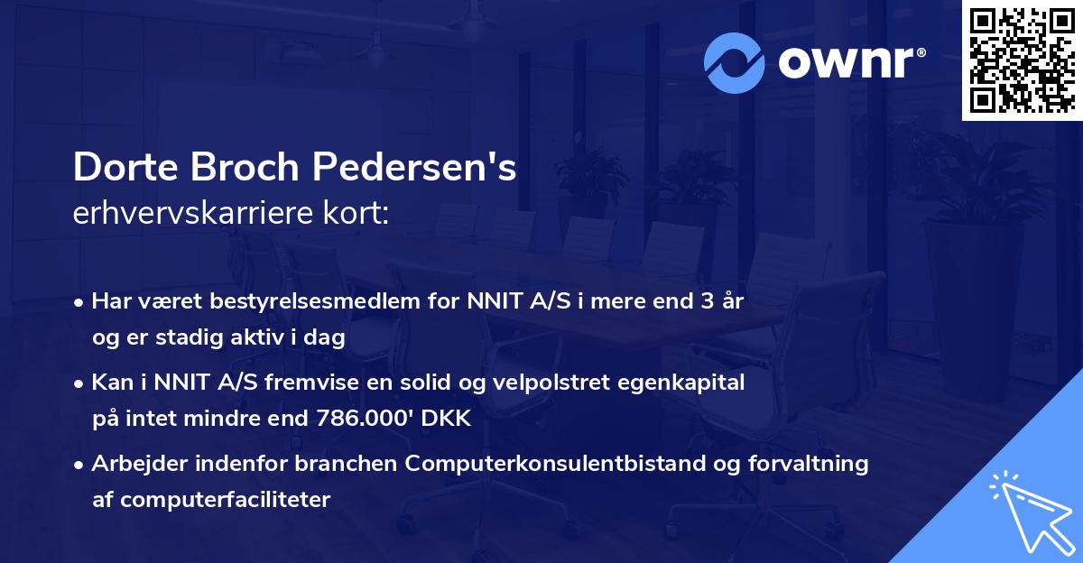 Dorte Broch Pedersen's erhvervskarriere kort