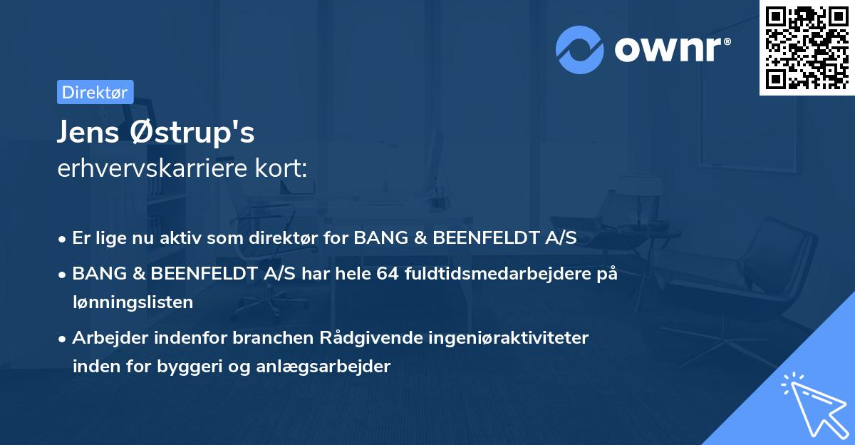 Jens Østrup's erhvervskarriere kort