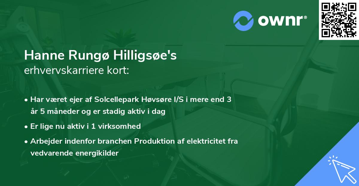 Hanne Rungø Hilligsøe's erhvervskarriere kort
