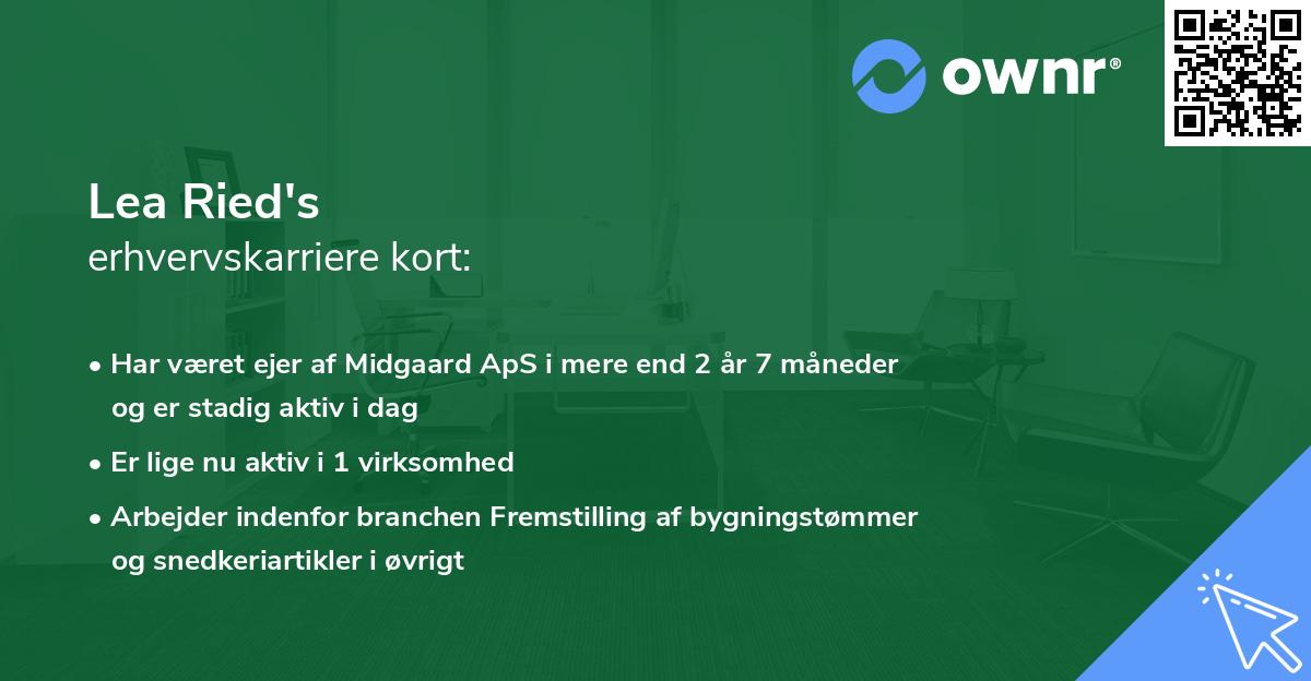 Lea Ried's erhvervskarriere kort