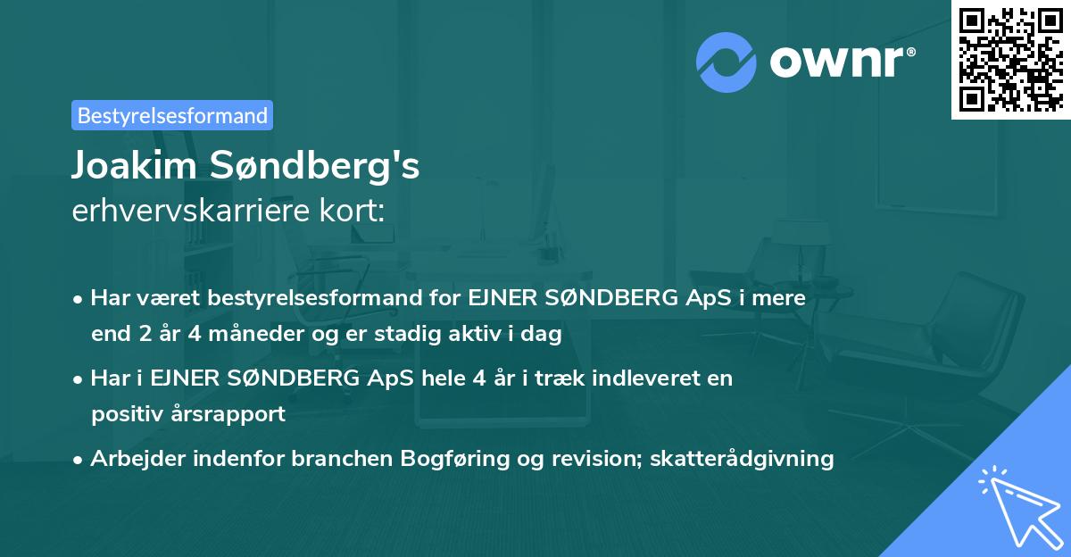 Joakim Søndberg's erhvervskarriere kort
