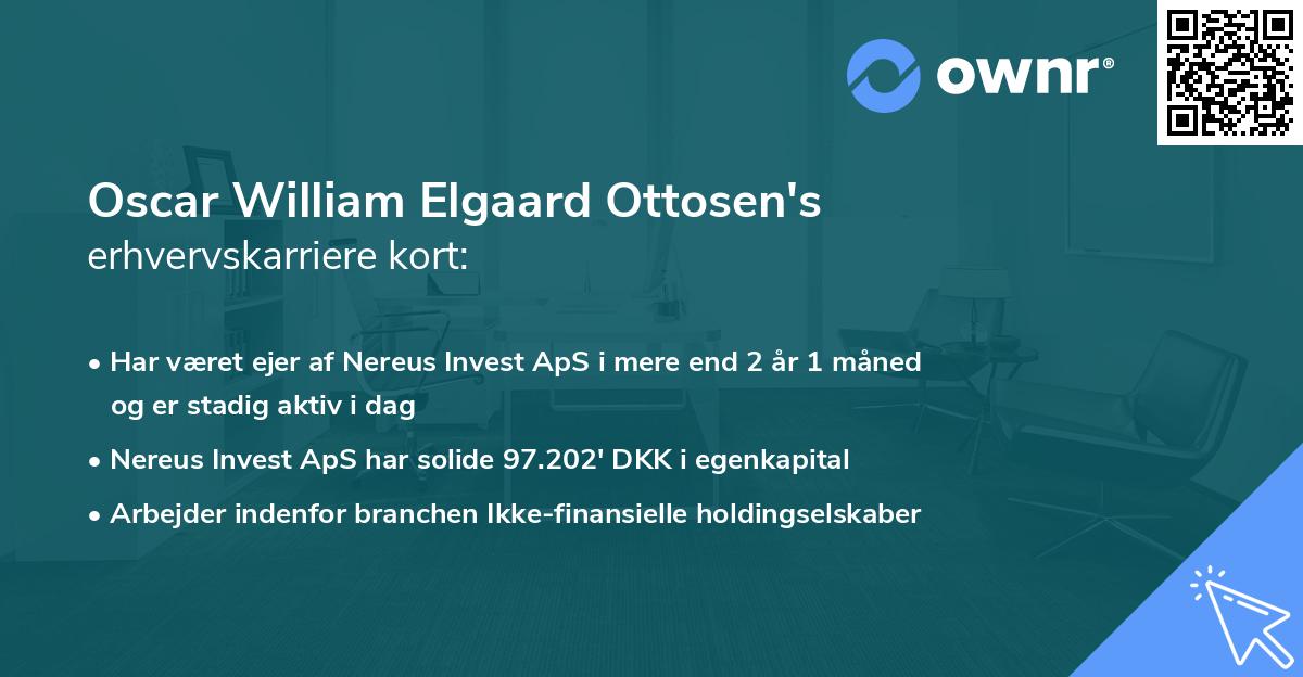 Oscar William Elgaard Ottosen's erhvervskarriere kort