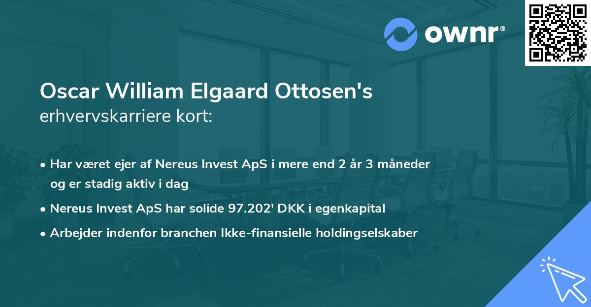 Oscar William Elgaard Ottosen's erhvervskarriere kort