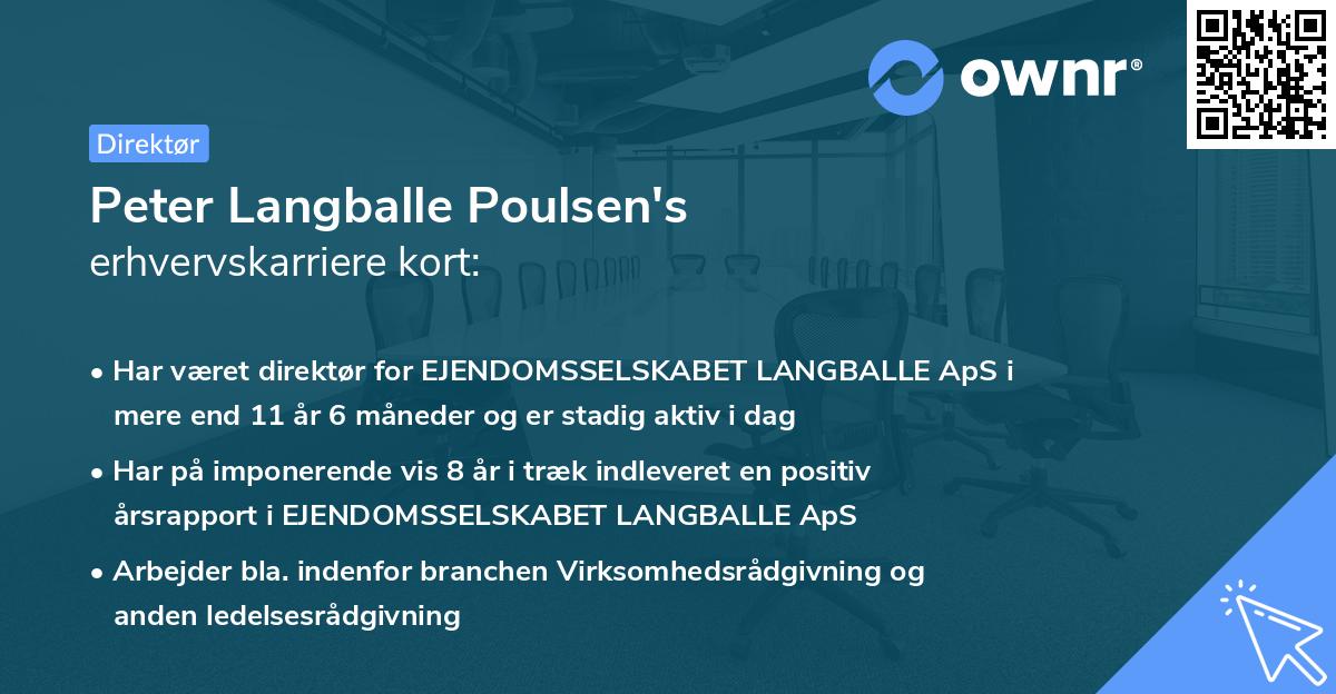 Peter Langballe Poulsen's erhvervskarriere kort
