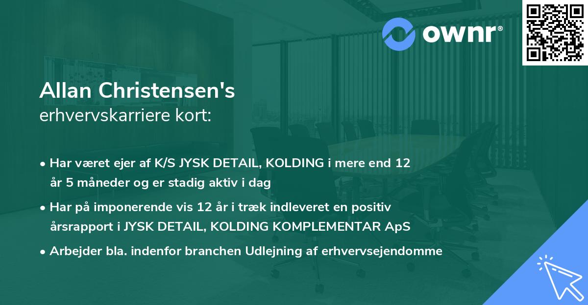 Allan Christensen's erhvervskarriere kort