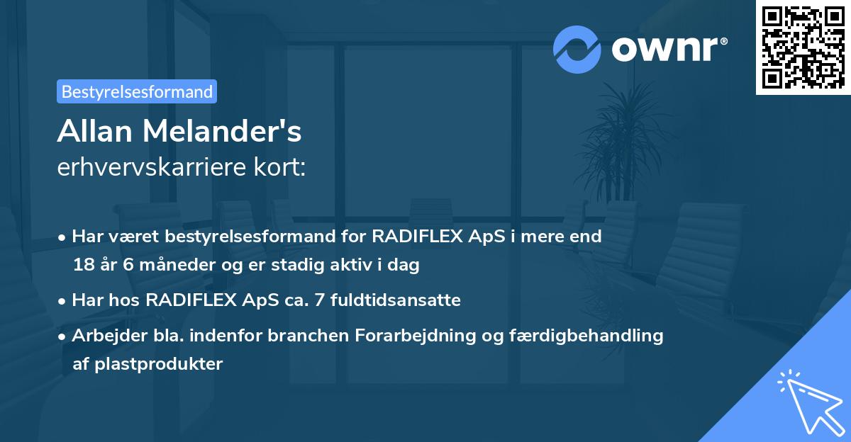 Allan Melander's erhvervskarriere kort