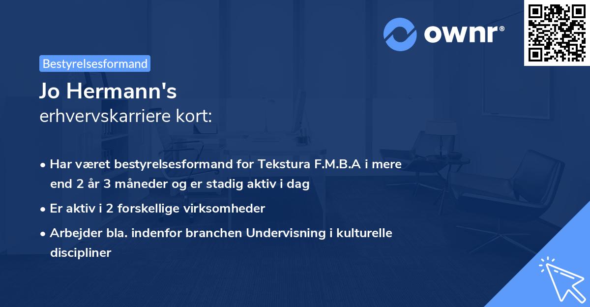 Jo Hermann's erhvervskarriere kort