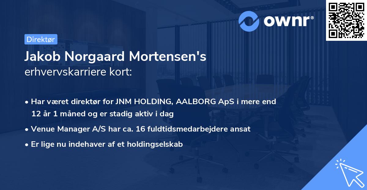 Jakob Norgaard Mortensen's erhvervskarriere kort