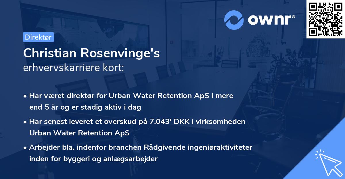 Christian Rosenvinge's erhvervskarriere kort