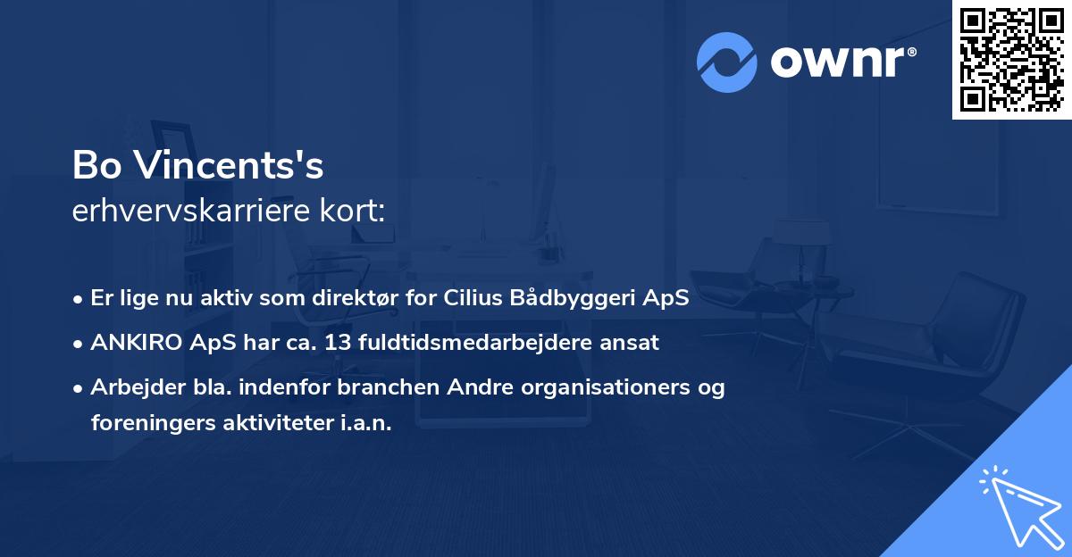 Bo Vincents's erhvervskarriere kort