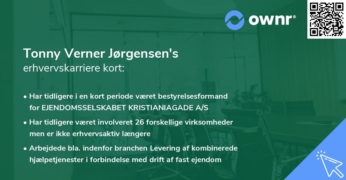 Tonny Verner Jørgensen's erhvervskarriere kort