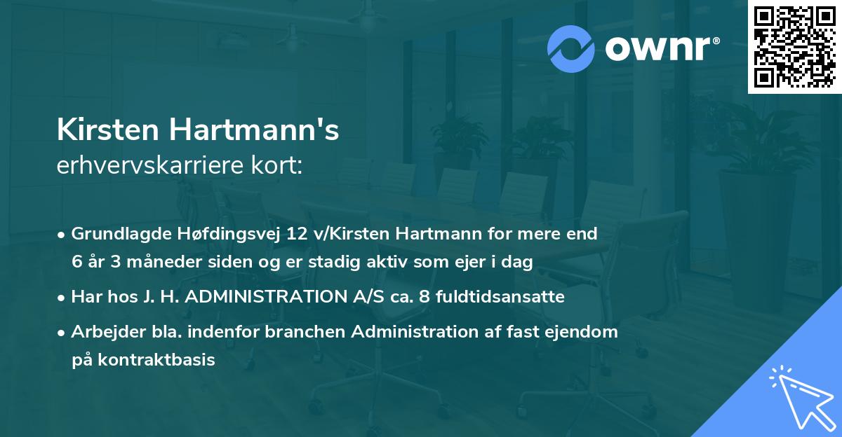 Kirsten Hartmann's erhvervskarriere kort