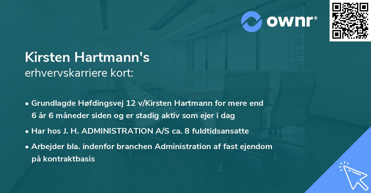 Kirsten Hartmann's erhvervskarriere kort