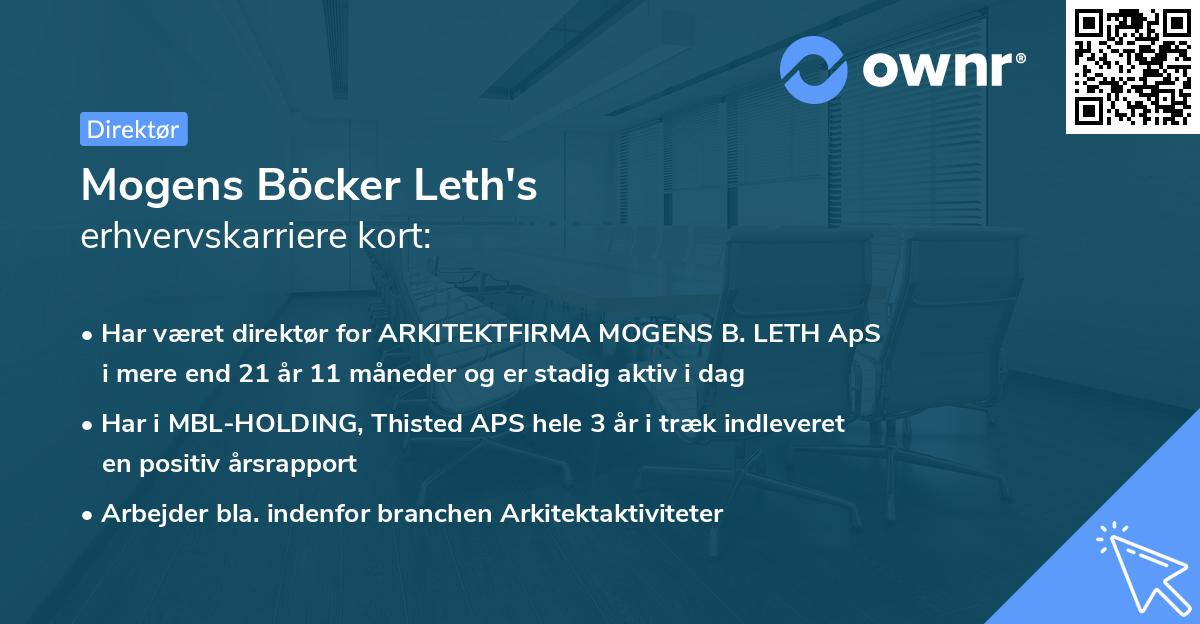 Mogens Böcker Leth's erhvervskarriere kort