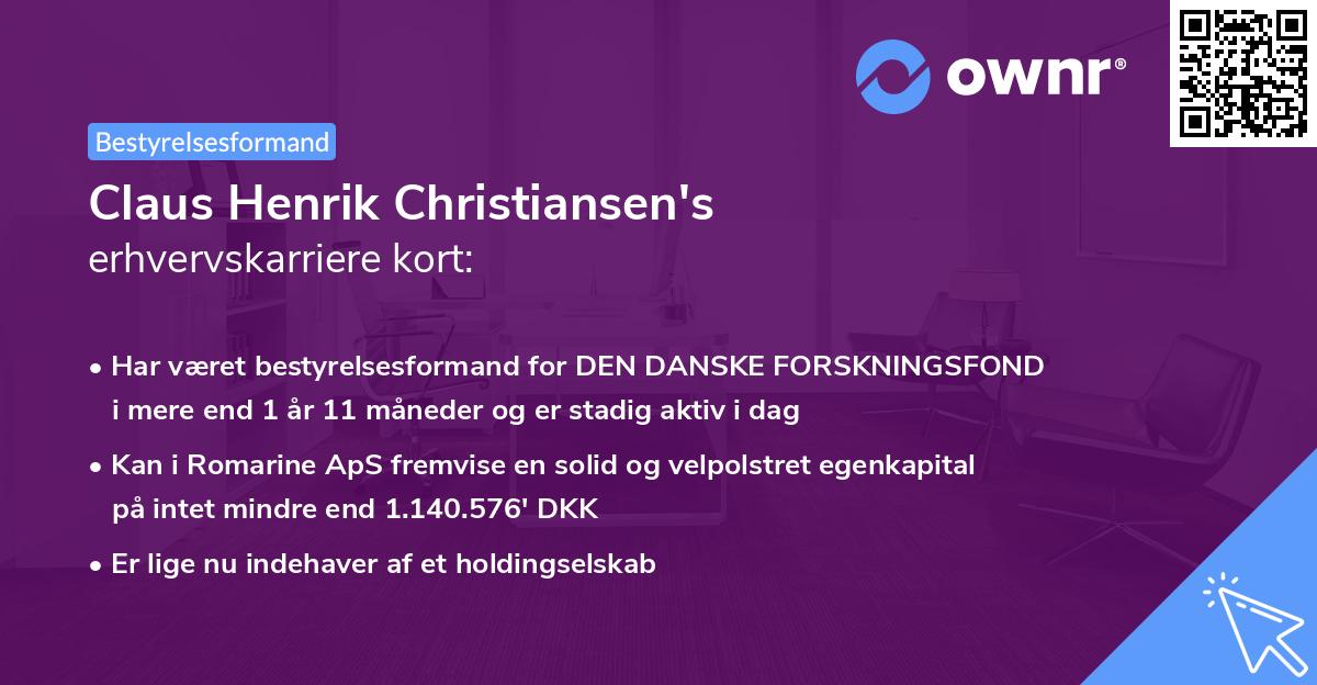 Claus Henrik Christiansen's erhvervskarriere kort