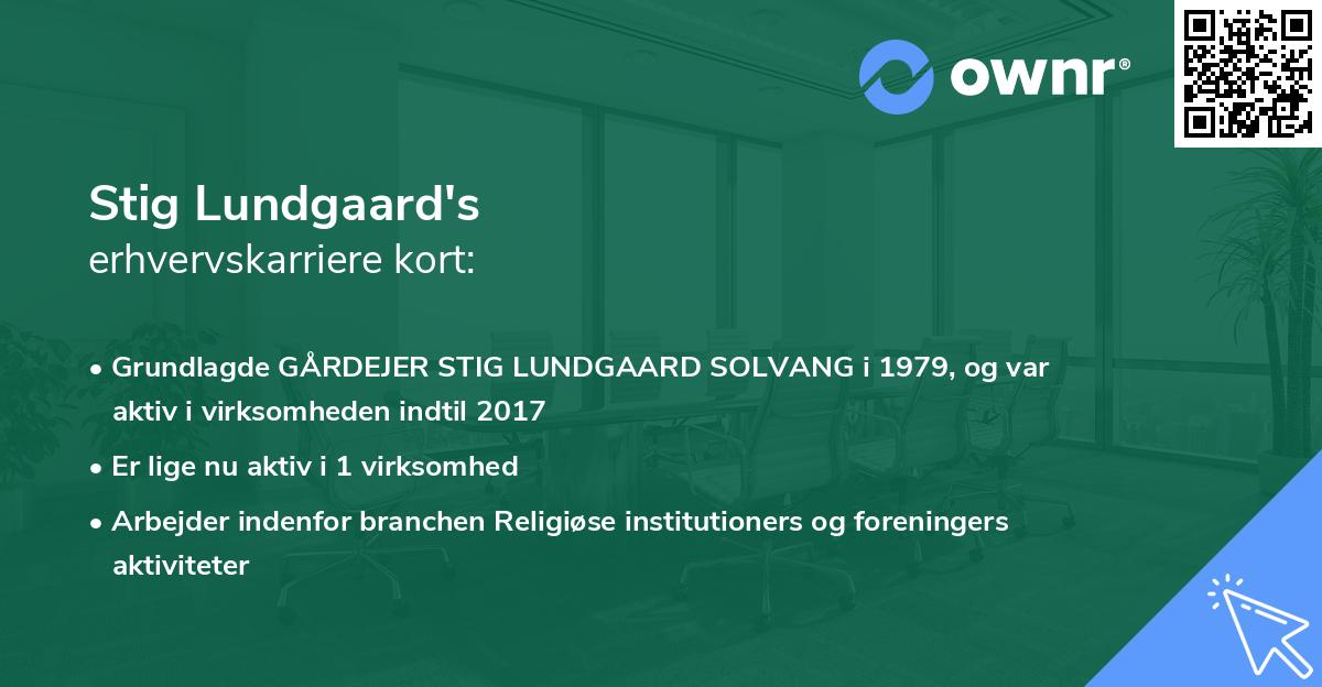 Stig Lundgaard's erhvervskarriere kort