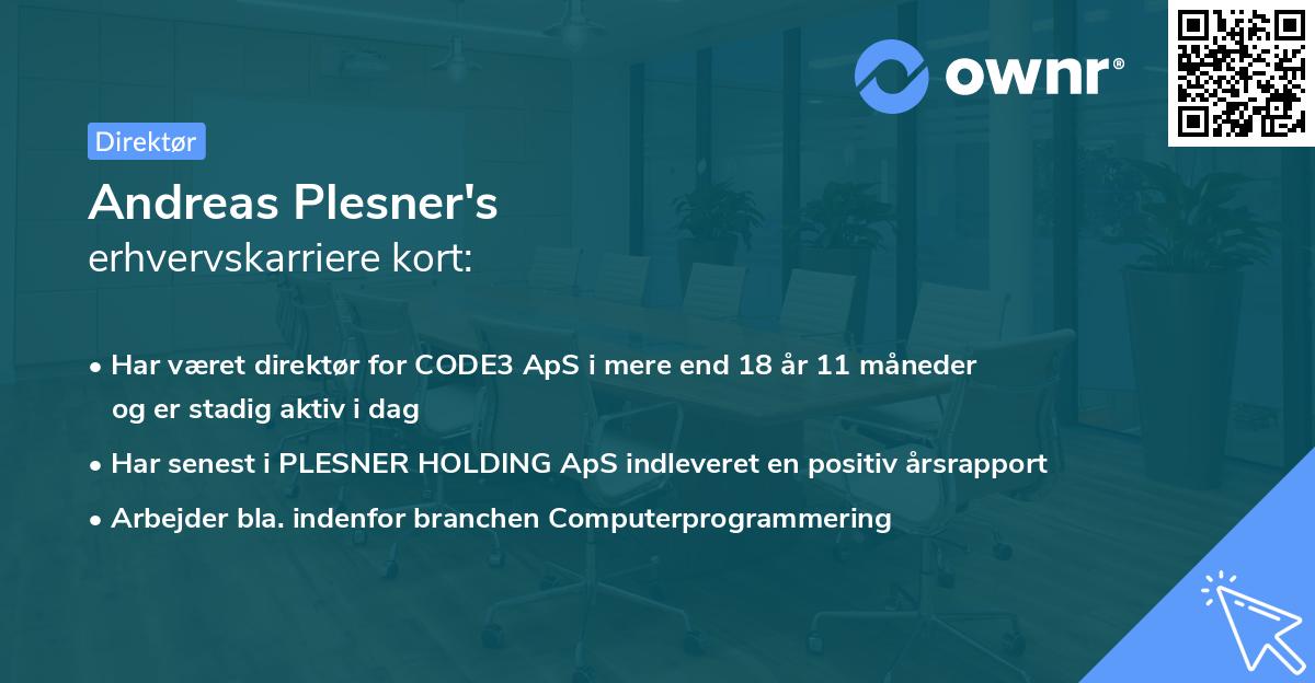 Andreas Plesner's erhvervskarriere kort