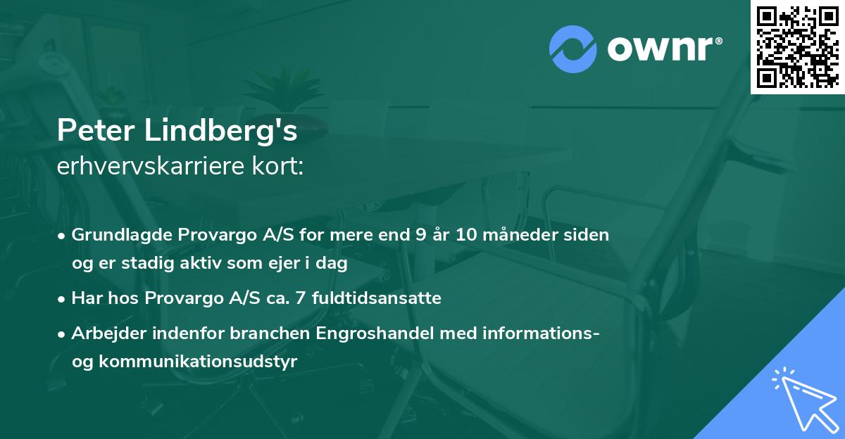 Peter Lindberg's erhvervskarriere kort