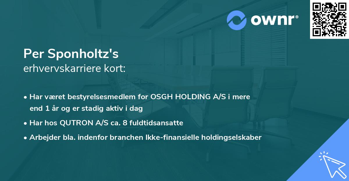 Per Sponholtz's erhvervskarriere kort