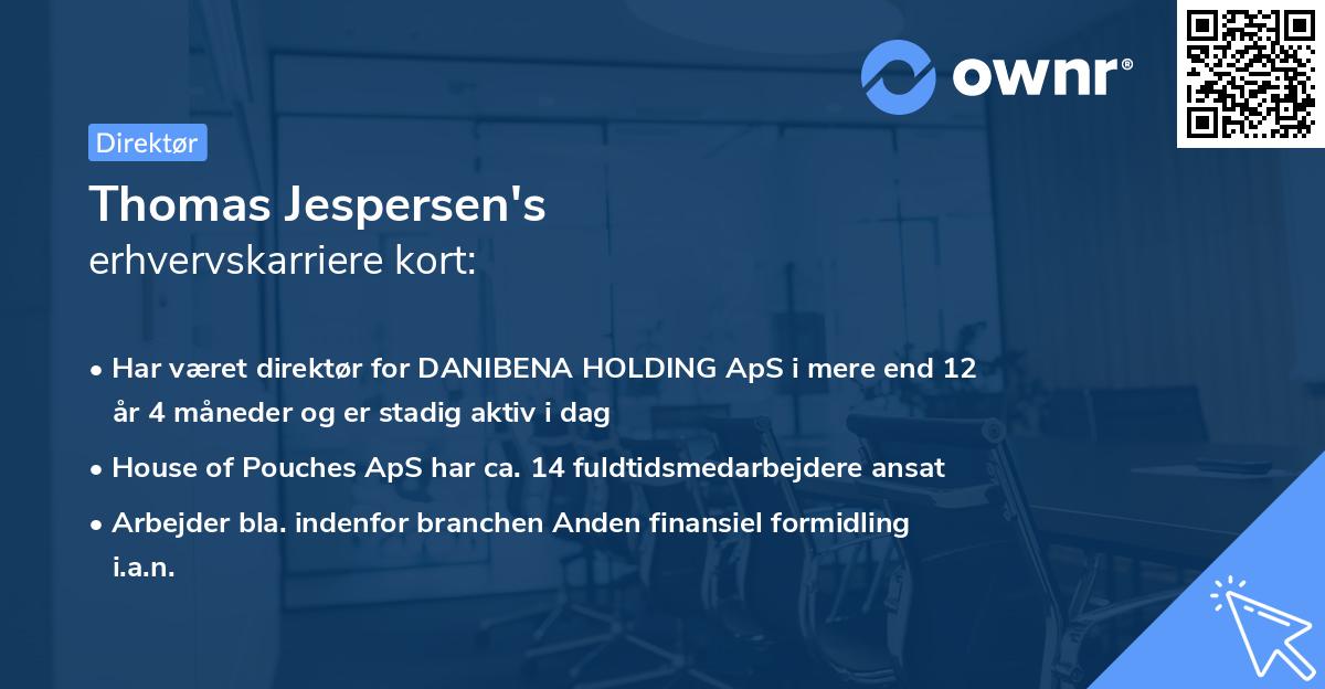 Thomas Jespersen's erhvervskarriere kort