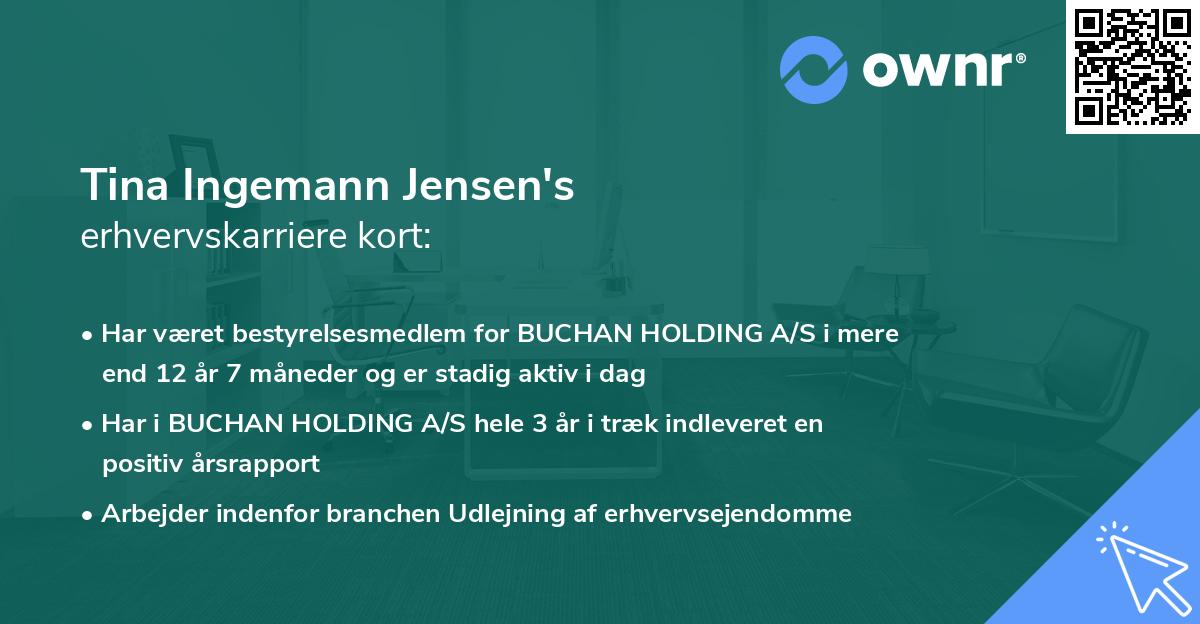 Tina Ingemann Jensen's erhvervskarriere kort