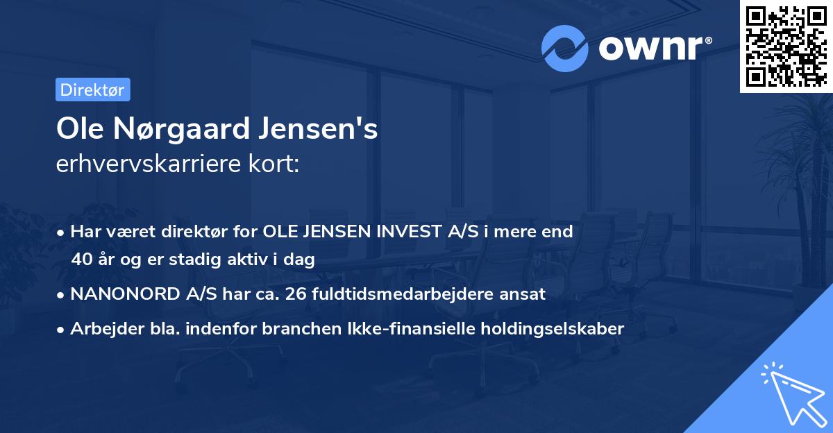 Ole Nørgaard Jensen's erhvervskarriere kort