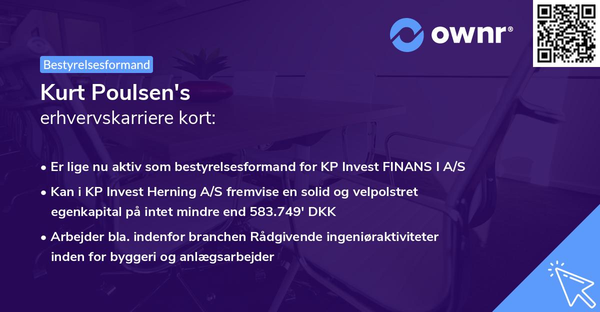 Kurt Poulsen's erhvervskarriere kort