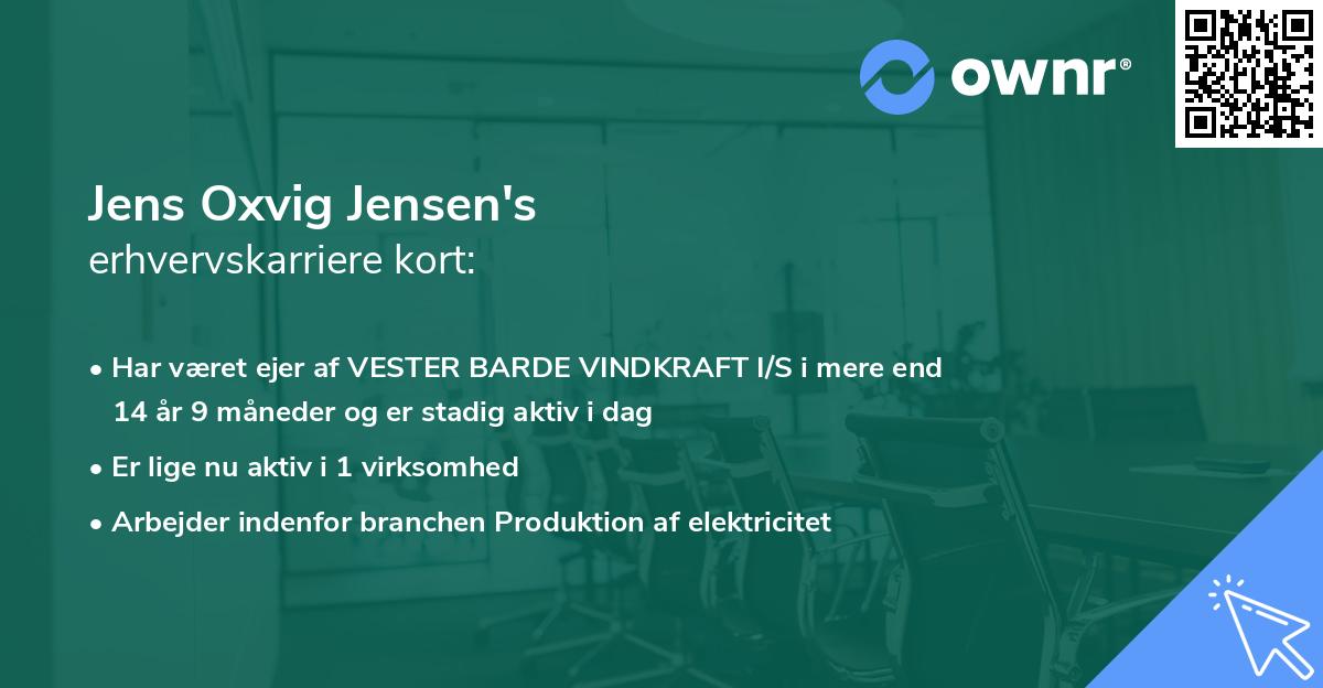 Jens Oxvig Jensen's erhvervskarriere kort