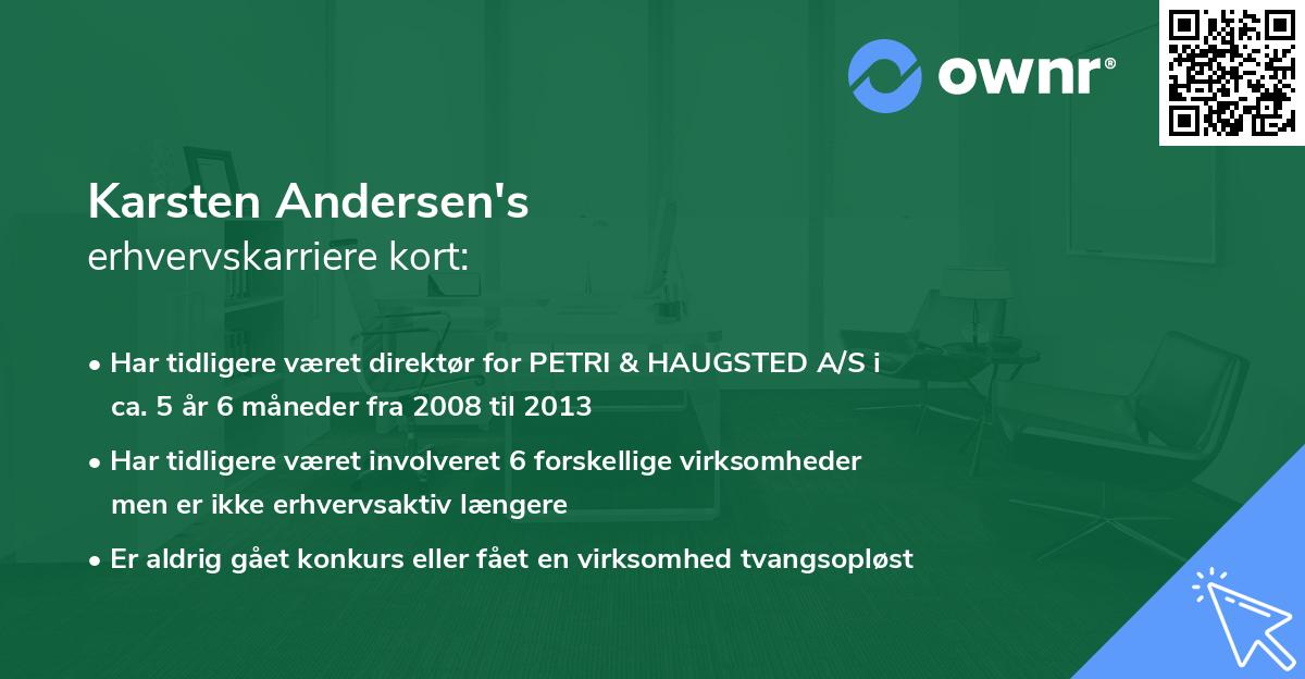 Karsten Andersen's erhvervskarriere kort