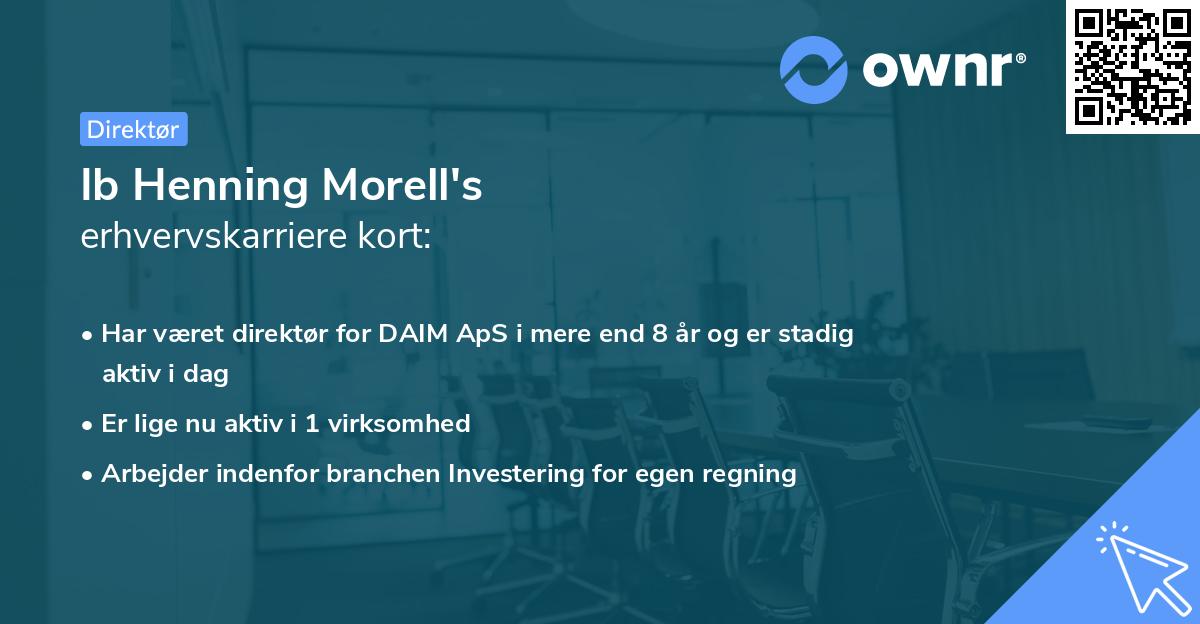 Ib Henning Morell's erhvervskarriere kort