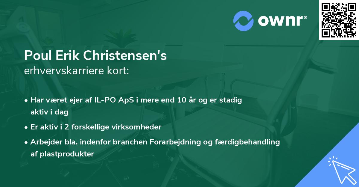 Poul Erik Christensen's erhvervskarriere kort