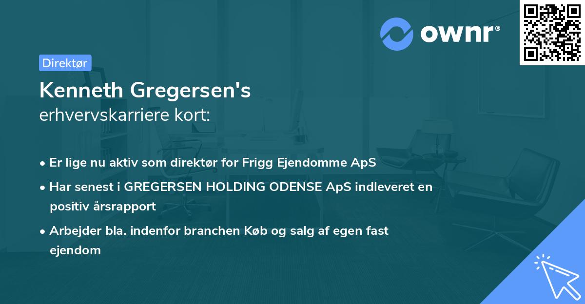 Kenneth Gregersen's erhvervskarriere kort