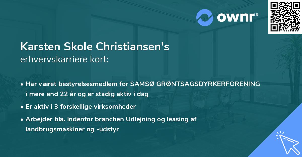 Karsten Skole Christiansen's erhvervskarriere kort