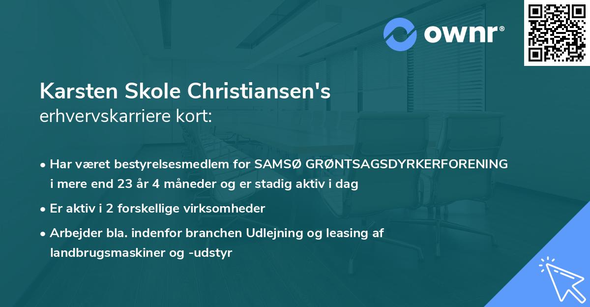 Karsten Skole Christiansen's erhvervskarriere kort