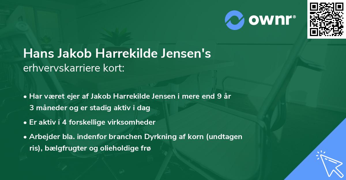 Hans Jakob Harrekilde Jensen's erhvervskarriere kort