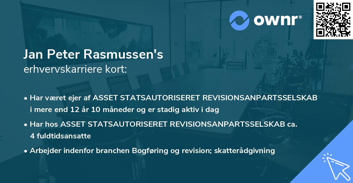 Jan Peter Rasmussen's erhvervskarriere kort