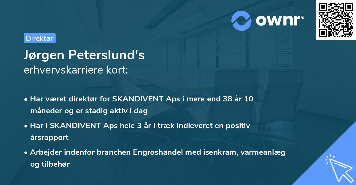 Jørgen Peterslund's erhvervskarriere kort